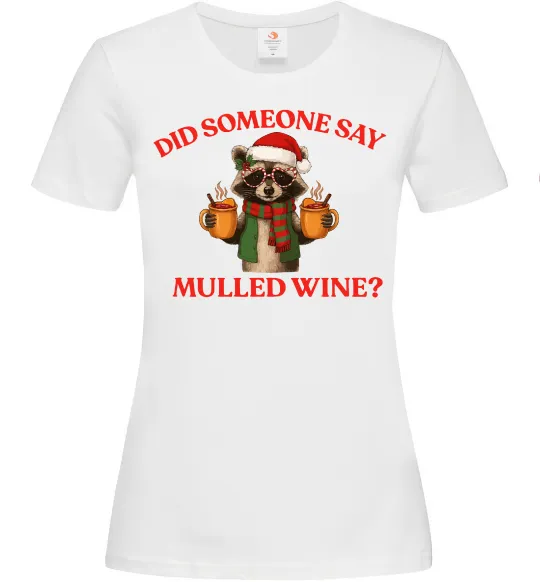 Женская футболка Єнот з глінтвейном Белый фото