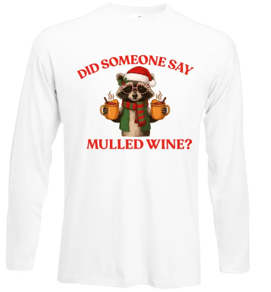 Лонгслив Єнот з глінтвейном Белый фото