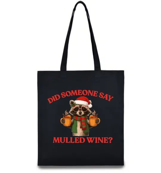 Еко-сумка Єнот з глінтвейном Чорний фото