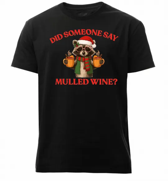 Мужская премиум футболка Єнот з глінтвейном Черный фото