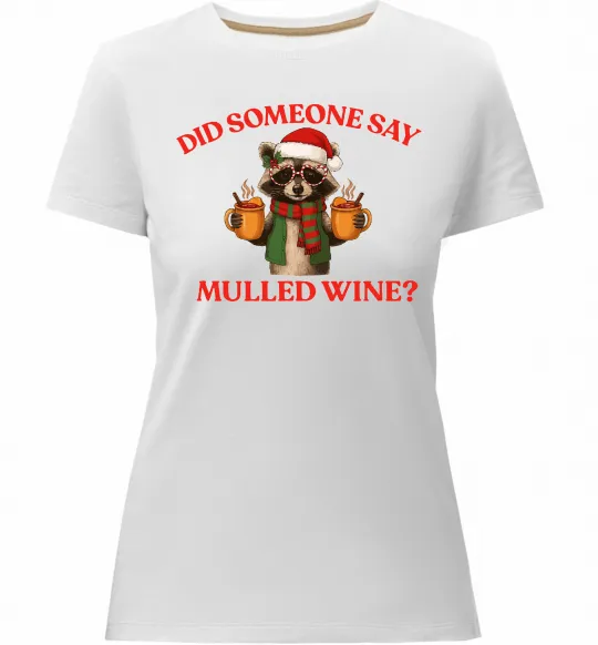 Женская премиум футболка Єнот з глінтвейном Белый фото