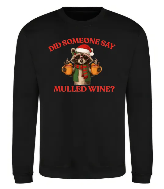 Свитшот Єнот з глінтвейном Черный фото