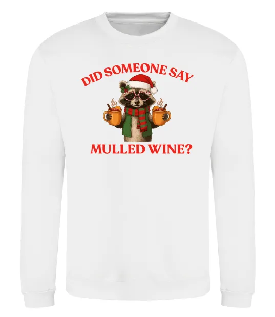 Свитшот Єнот з глінтвейном Белый фото