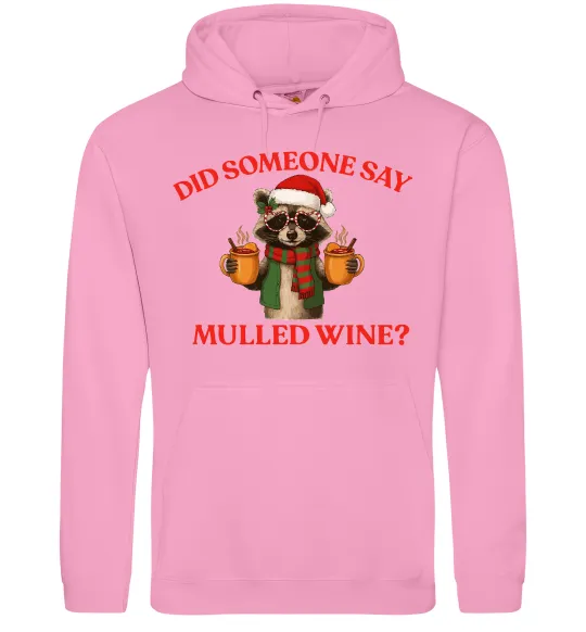 Чоловіча толстовка (худі) Єнот з глінтвейном Рожевий фото