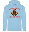 Чоловіча толстовка (худі) Єнот з глінтвейном Блакитний фото
