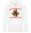 Женская толстовка (худи) Єнот з глінтвейном Белый фото