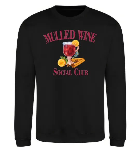Світшот Mullef wine social club Чорний фото