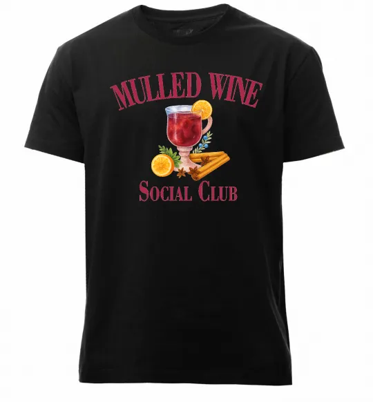 Мужская премиум футболка Mullef wine social club Черный фото