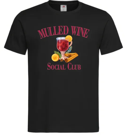 Мужская футболка Mullef wine social club Черный фото