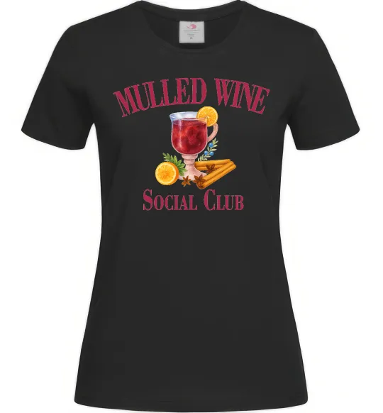 Женская футболка Mullef wine social club Черный фото