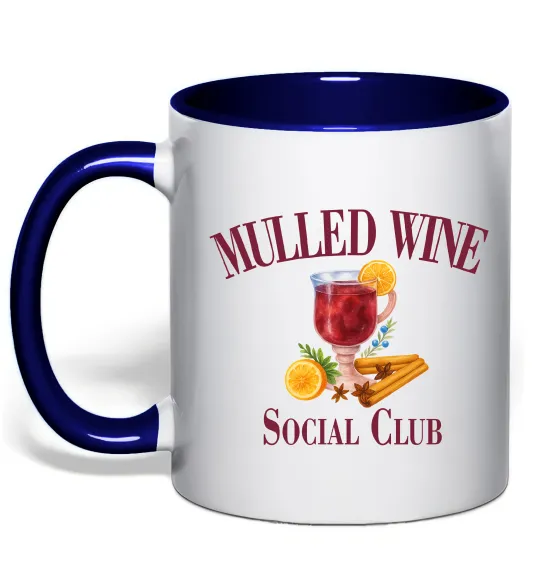 Чашка с цветной ручкой Mullef wine social club Глубокий темно-синий фото