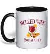 Чашка с цветной ручкой Mullef wine social club Черный фото