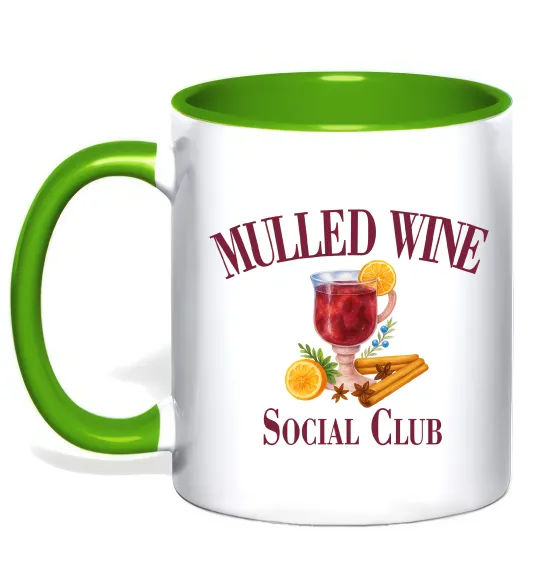 Чашка с цветной ручкой Mullef wine social club Лаймовый фото
