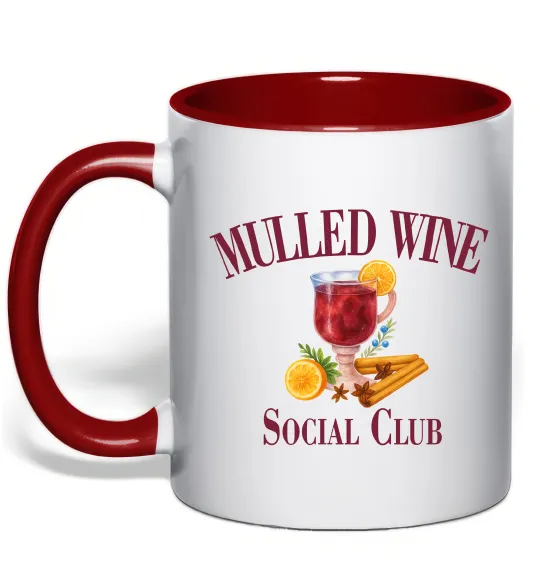 Чашка с цветной ручкой Mullef wine social club Красный фото