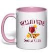 Чашка с цветной ручкой Mullef wine social club Нежно розовый фото