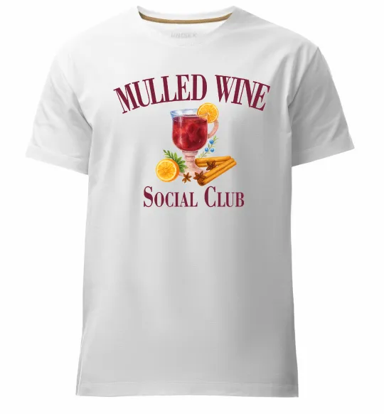 Мужская премиум футболка Mullef wine social club Белый фото
