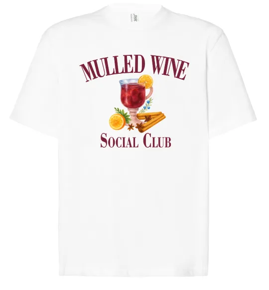 Футболка Оверсайз Mullef wine social club Білий фото