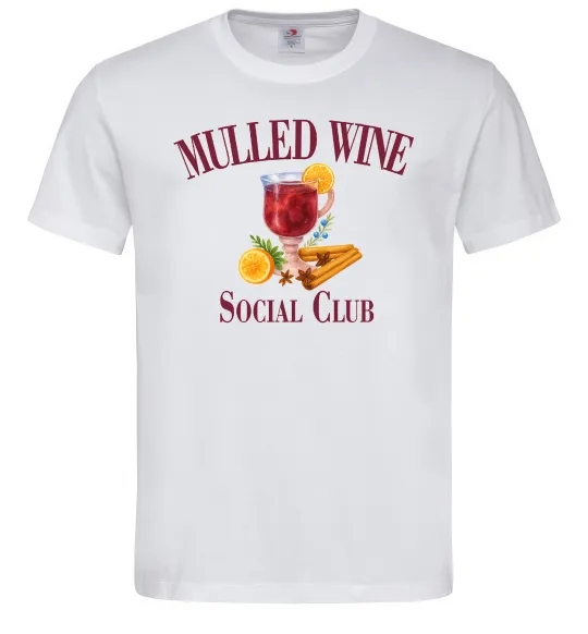 Мужская футболка Mullef wine social club Белый фото