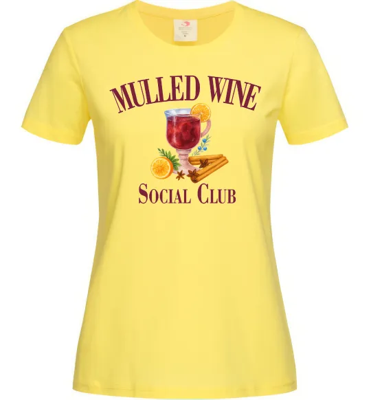 Женская футболка Mullef wine social club Лимонный фото