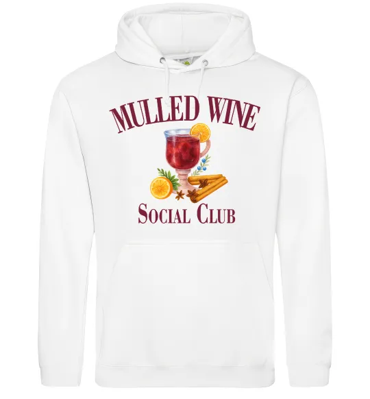 Чоловіча толстовка (худі) Mullef wine social club Білий фото