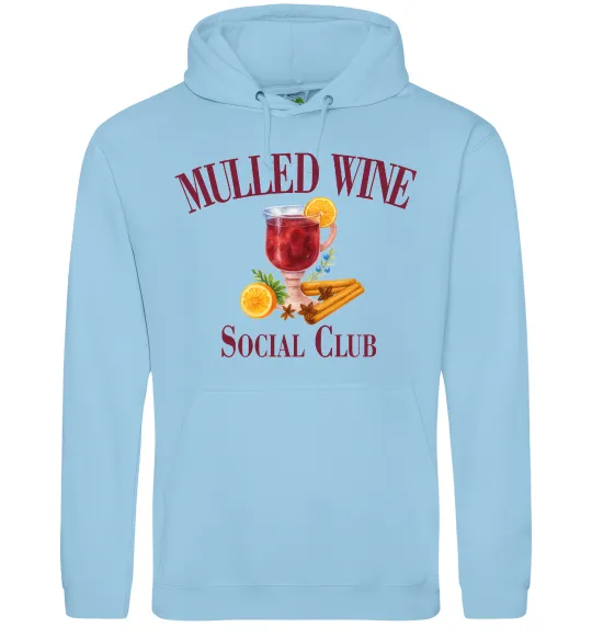 Женская толстовка (худи) Mullef wine social club Голубой фото