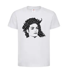 Детская футболка Michael Jackson's face, колір - білий, розмір - XS Белый фото