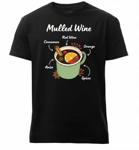 Чоловіча преміум футболка Mulled wine Чорний фото