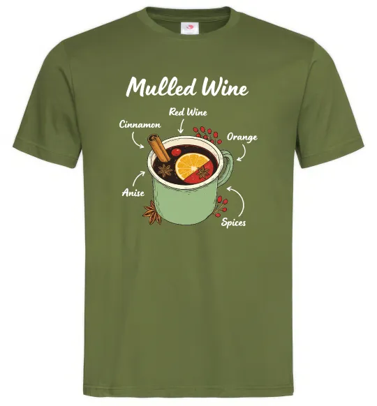 Чоловіча футболка Mulled wine Оливковий фото