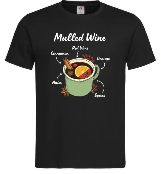 Чоловіча футболка Mulled wine Чорний фото
