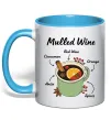 Чашка с цветной ручкой Mulled wine Голубой фото