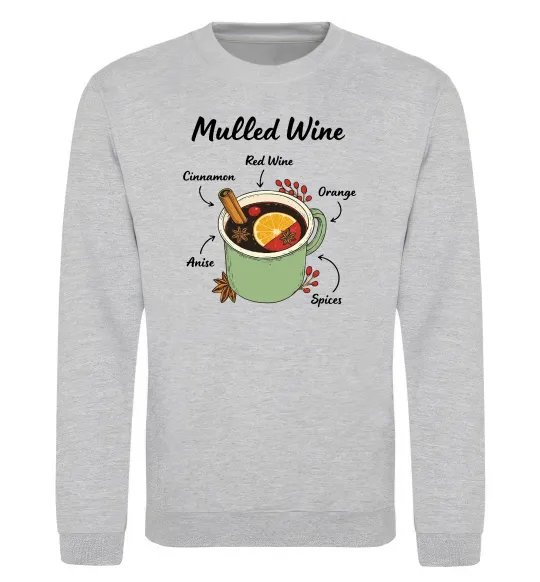 Свитшот Mulled wine Серый меланж фото
