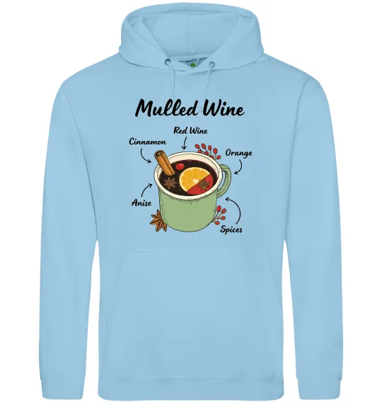 Мужская толстовка (худи) Mulled wine Голубой фото
