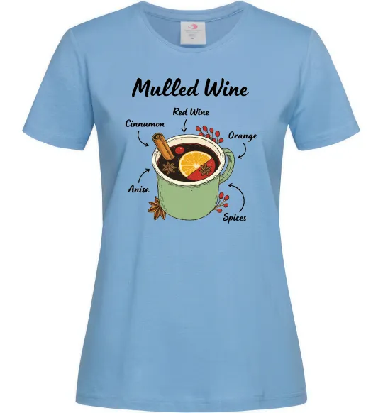 Жіноча футболка Mulled wine Блакитний фото