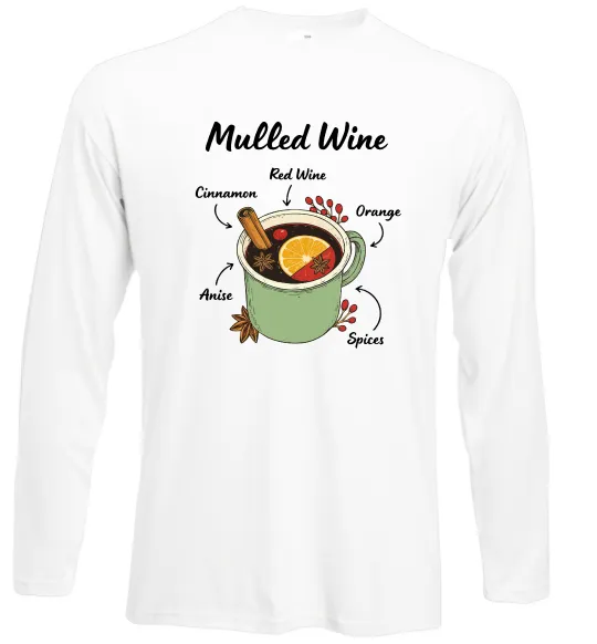 Лонгслів Mulled wine Білий фото