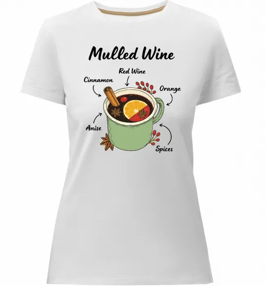 Женская премиум футболка Mulled wine Белый фото