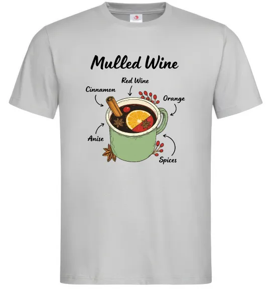 Чоловіча футболка Mulled wine Сірий фото