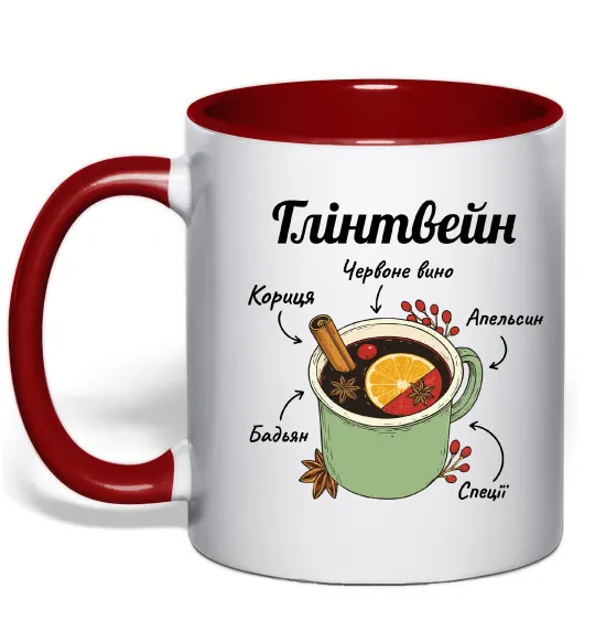 Чашка с цветной ручкой Глінтвейн рецепт Красный фото