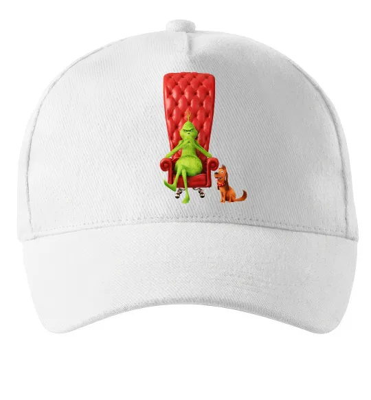 Кепка Грінч в кріслі та песик Белый фото