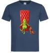 Мужская футболка Грінч в кріслі та песик Темно-синий фото