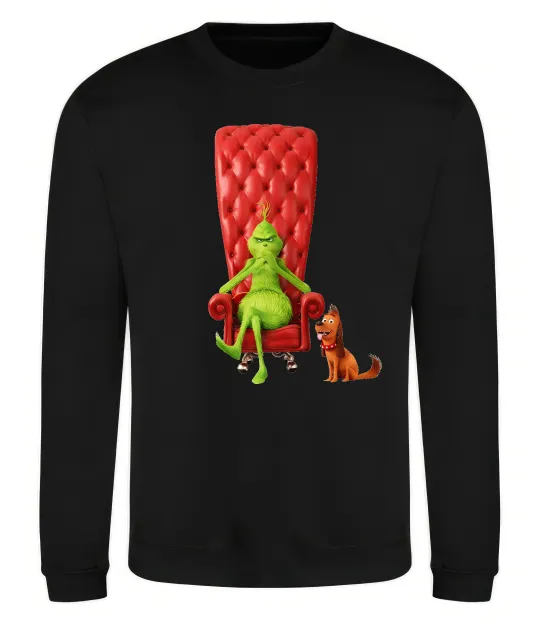 Свитшот Грінч в кріслі та песик Черный фото