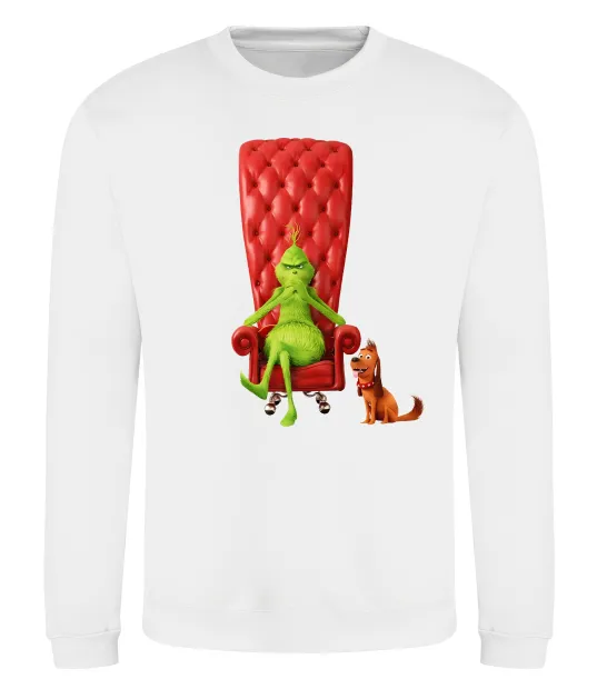 Свитшот Грінч в кріслі та песик Белый фото