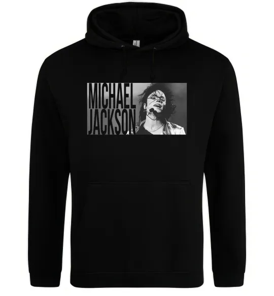 Чоловіча толстовка (худі) Дитяче худі Michael Jackson з мікрофоном, колір - чорний, розмір - M Чорний фото