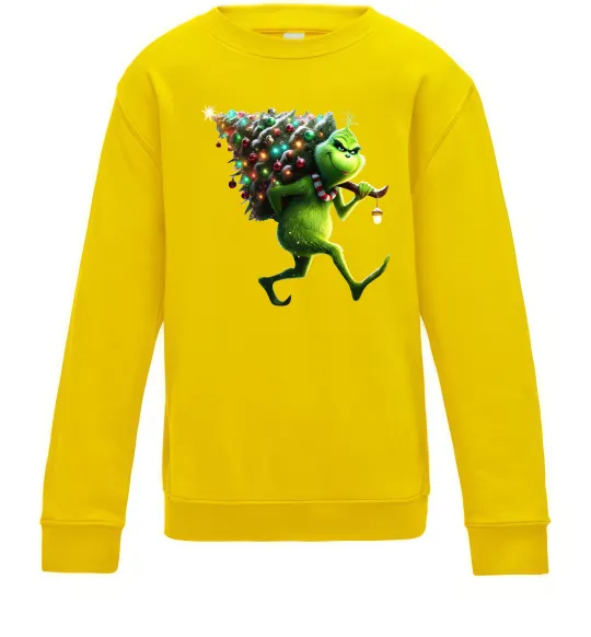 Дитячий світшот Грінч з ялинкою Сонячно жовтий фото