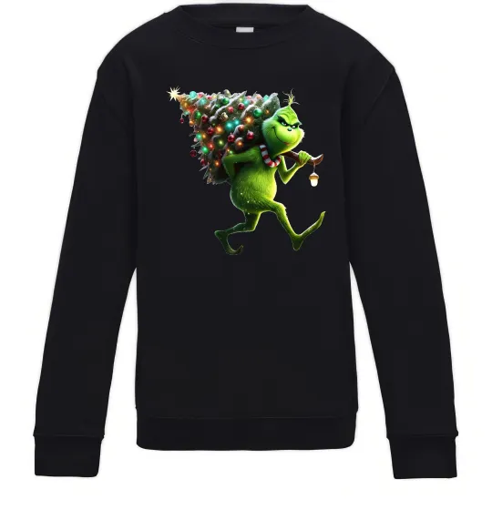 Дитячий світшот Грінч з ялинкою Чорний фото