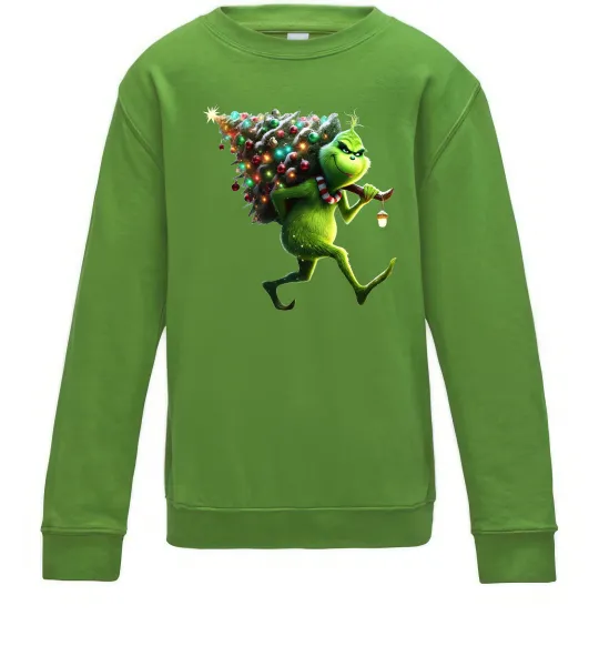 Дитячий світшот Грінч з ялинкою Лаймовий фото