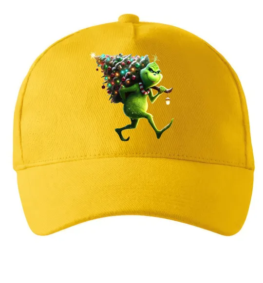 Кепка Грінч з ялинкою Солнечно желтый фото