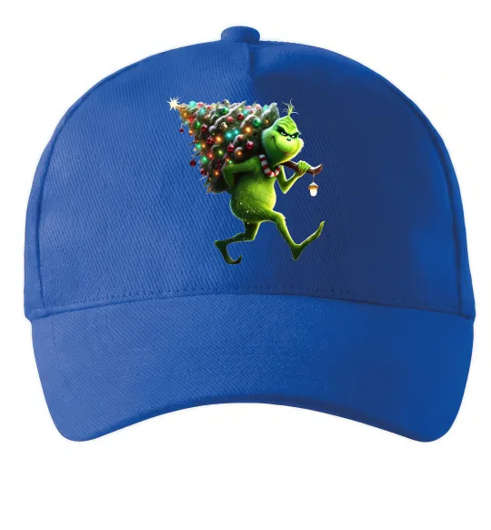 Кепка Грінч з ялинкою Ярко-синий фото