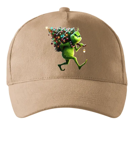 Кепка Грінч з ялинкою Пісочний фото