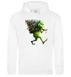 Чоловіча толстовка (худі) Грінч з ялинкою Білий фото