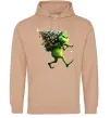 Чоловіча толстовка (худі) Грінч з ялинкою Пісочний фото